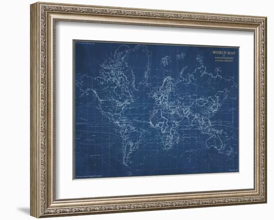 Navigator - World Map-The Vintage Collection-Framed Giclee Print