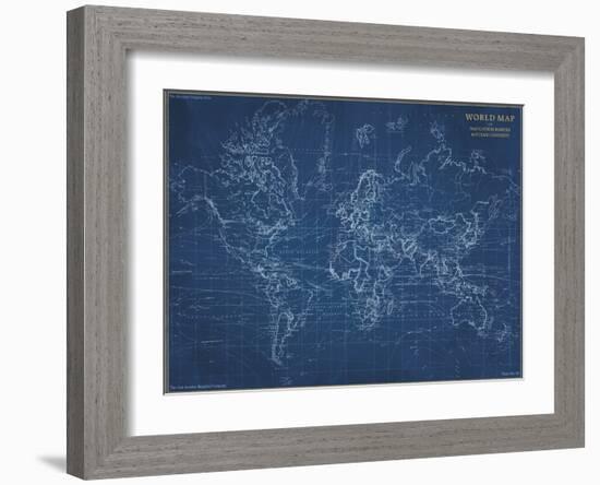 Navigator - World Map-The Vintage Collection-Framed Giclee Print