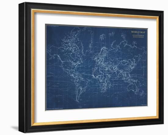 Navigator - World Map-The Vintage Collection-Framed Giclee Print