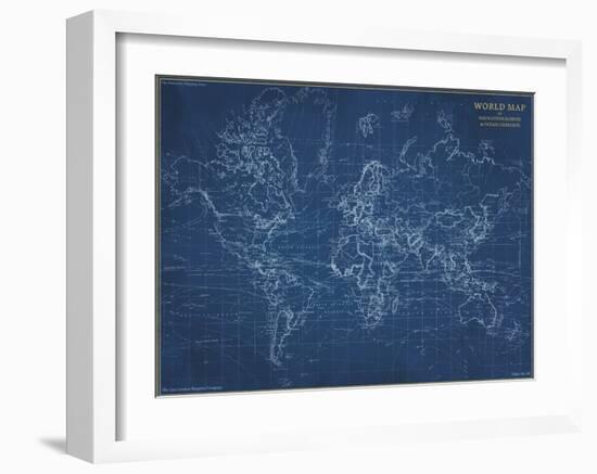 Navigator - World Map-The Vintage Collection-Framed Giclee Print