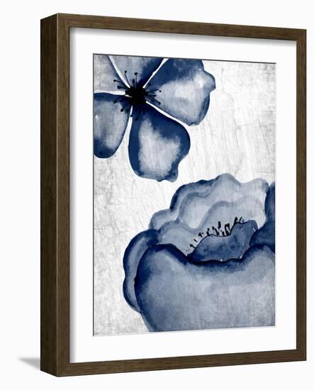 Navy Blooms 1-Kimberly Allen-Framed Art Print