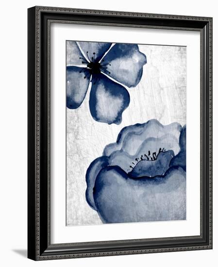 Navy Blooms 1-Kimberly Allen-Framed Art Print