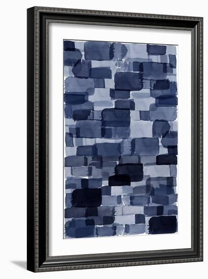 Navy Blue Watercolor Block-Urban Epiphany-Framed Art Print