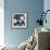 Navy Cascade III-Megan Meagher-Framed Art Print displayed on a wall