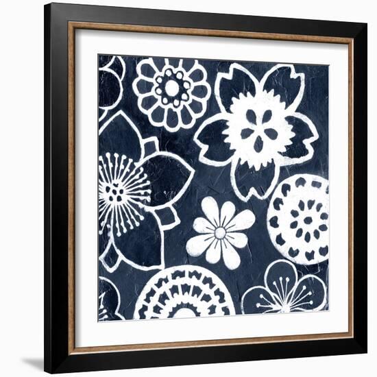 Navy Cascade IV-Megan Meagher-Framed Art Print