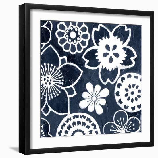 Navy Cascade IV-Megan Meagher-Framed Art Print