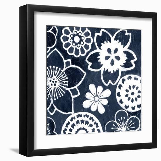 Navy Cascade IV-Megan Meagher-Framed Art Print