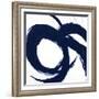 Navy Circular Strokes II-Megan Morris-Framed Art Print