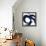Navy Circular Strokes II-Megan Morris-Framed Stretched Canvas displayed on a wall