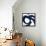 Navy Circular Strokes II-Megan Morris-Framed Stretched Canvas displayed on a wall