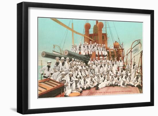 Navy Crew on Board US Warship-null-Framed Art Print