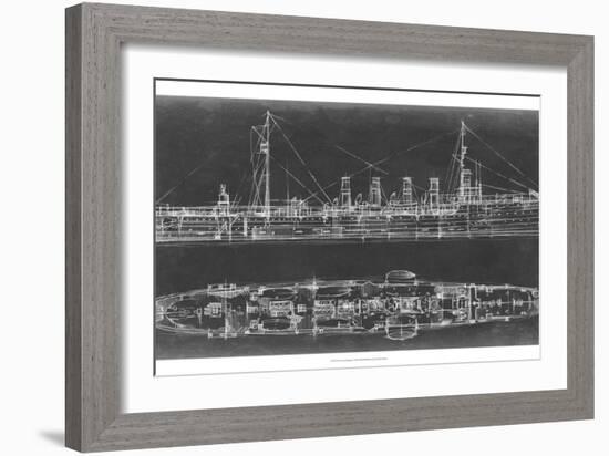 Navy Cruiser Blueprint-Ethan Harper-Framed Premium Giclee Print