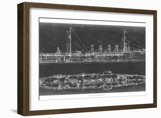 Navy Cruiser Blueprint-Ethan Harper-Framed Premium Giclee Print