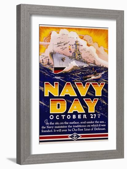 Navy Day October 27th Poster-Matt Murphey-Framed Giclee Print