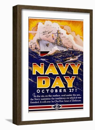 Navy Day October 27th Poster-Matt Murphey-Framed Giclee Print