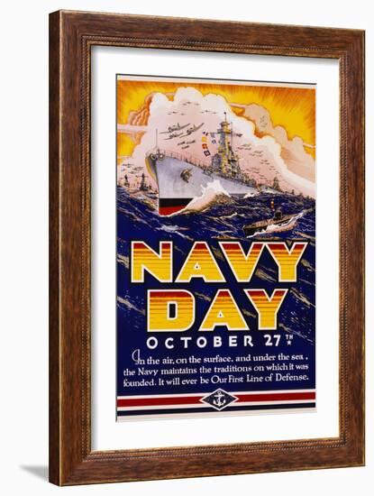 Navy Day October 27th Poster-Matt Murphey-Framed Giclee Print