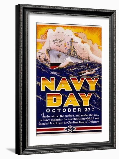 Navy Day October 27th Poster-Matt Murphey-Framed Giclee Print