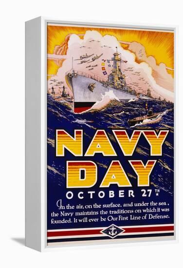 Navy Day October 27th Poster-Matt Murphey-Framed Premier Image Canvas