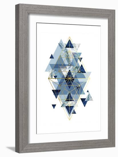 Navy Gold   Geometric-Urban Epiphany-Framed Art Print