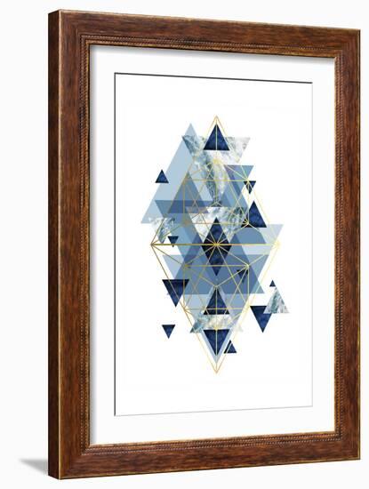 Navy Gold   Geometric-Urban Epiphany-Framed Art Print