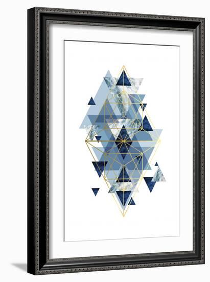 Navy Gold   Geometric-Urban Epiphany-Framed Art Print