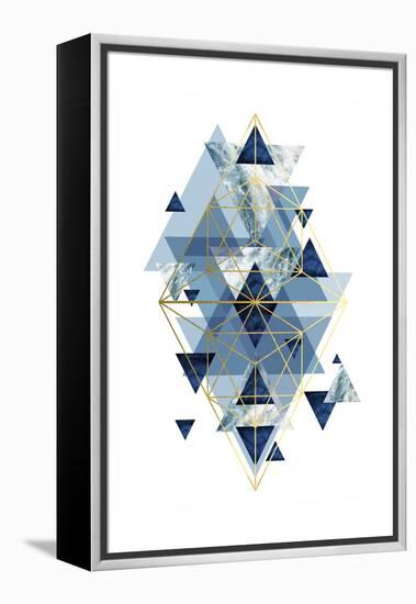 Navy Gold   Geometric-Urban Epiphany-Framed Stretched Canvas