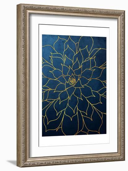 Navy Gold Succulent 1-Urban Epiphany-Framed Art Print