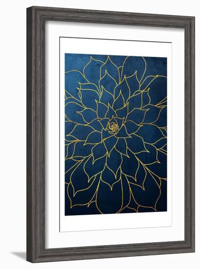 Navy Gold Succulent 1-Urban Epiphany-Framed Art Print