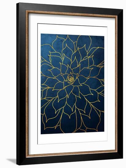 Navy Gold Succulent 1-Urban Epiphany-Framed Art Print