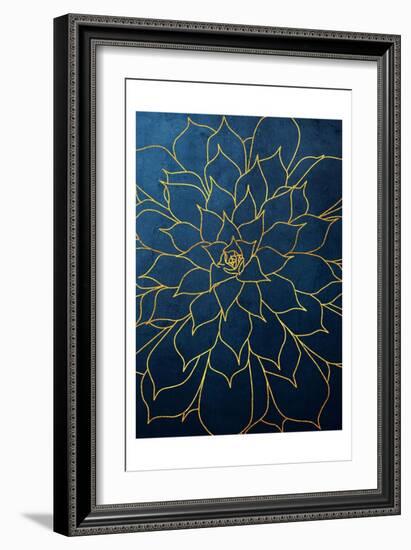 Navy Gold Succulent 1-Urban Epiphany-Framed Art Print