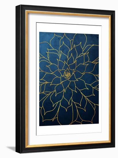 Navy Gold Succulent 1-Urban Epiphany-Framed Art Print