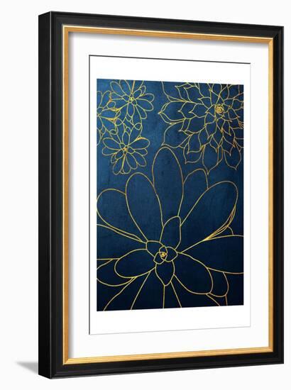 Navy Gold Succulent 2-Urban Epiphany-Framed Art Print