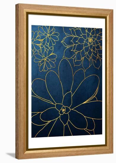 Navy Gold Succulent 2-Urban Epiphany-Framed Stretched Canvas