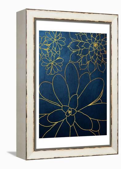 Navy Gold Succulent 2-Urban Epiphany-Framed Stretched Canvas