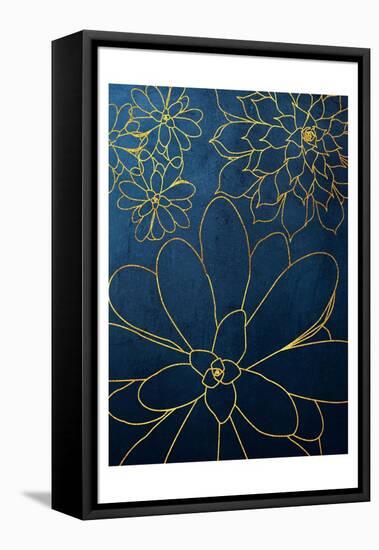 Navy Gold Succulent 2-Urban Epiphany-Framed Stretched Canvas