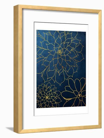 Navy Gold Succulent 3-Urban Epiphany-Framed Art Print