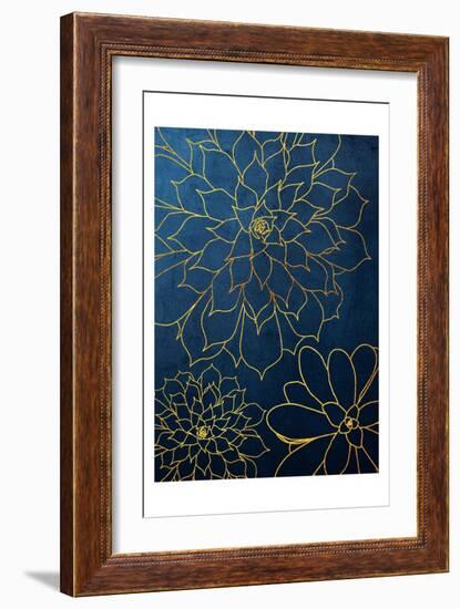 Navy Gold Succulent 3-Urban Epiphany-Framed Art Print