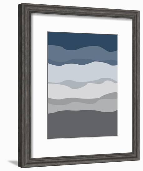 Navy Gray Abstract-Jetty Printables-Framed Art Print
