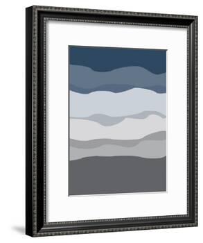 Navy Gray Abstract-Jetty Printables-Framed Art Print