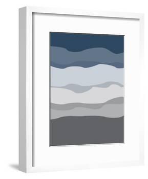 Navy Gray Abstract-Jetty Printables-Framed Art Print