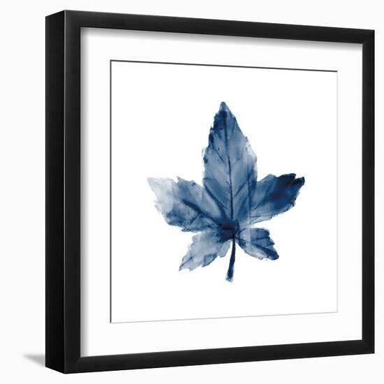 Navy Leaf Print 1-Kimberly Allen-Framed Art Print