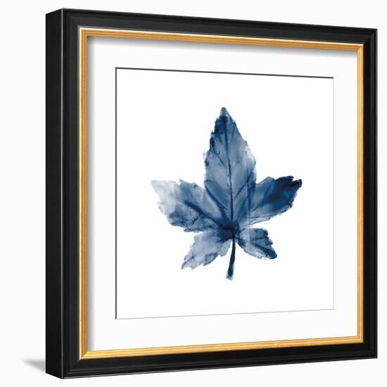 Navy Leaf Print 1-Kimberly Allen-Framed Art Print