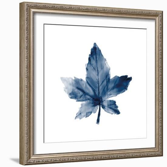 Navy Leaf Print 1-Kimberly Allen-Framed Art Print