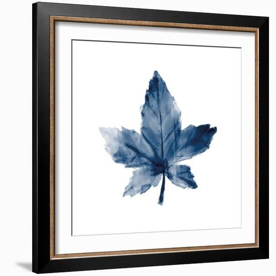 Navy Leaf Print 1-Kimberly Allen-Framed Art Print