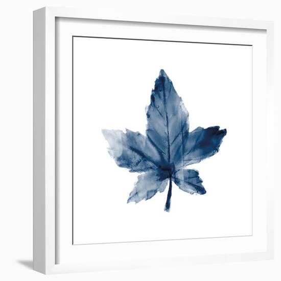 Navy Leaf Print 1-Kimberly Allen-Framed Art Print