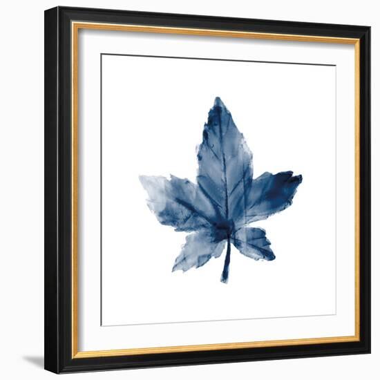 Navy Leaf Print 1-Kimberly Allen-Framed Art Print