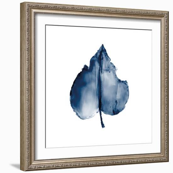 Navy Leaf Print 2-Kimberly Allen-Framed Art Print