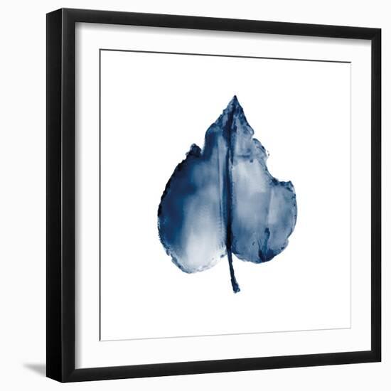 Navy Leaf Print 2-Kimberly Allen-Framed Art Print