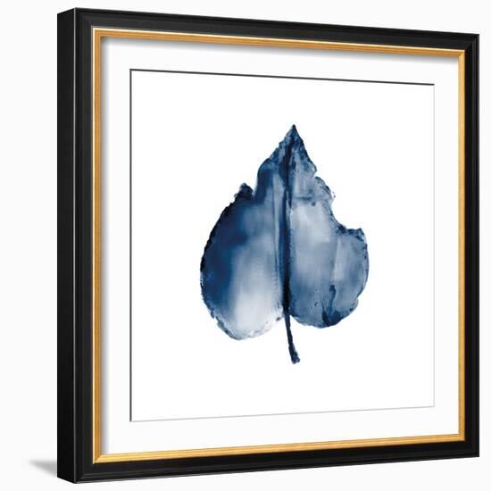 Navy Leaf Print 2-Kimberly Allen-Framed Art Print