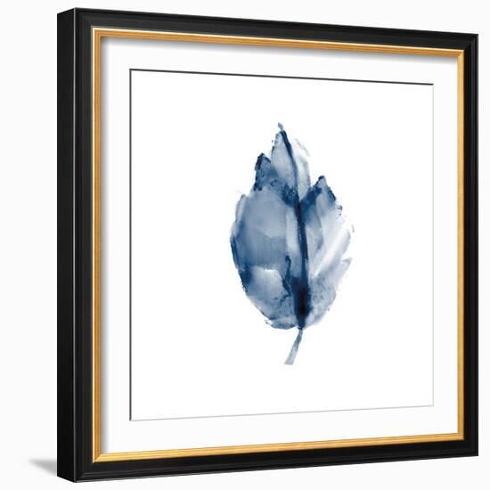 Navy Leaf Print 3-Kimberly Allen-Framed Art Print